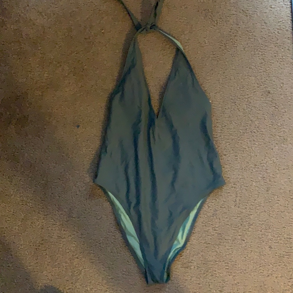 Olive green swimsuit